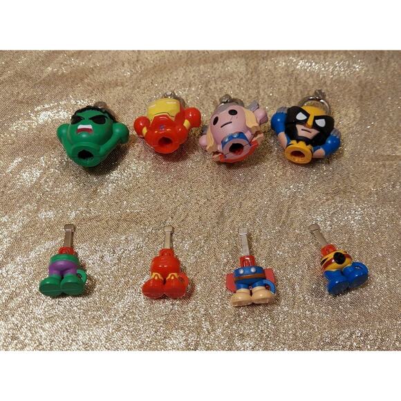 Lot Of 4 Marvel Backpack Keychain Mini Locks Thor Iron Man Wolverine Hulk - Picture 3 of 11